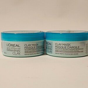 L'Oreal Paris Hair Ecpertise Extraordinary CLAY Mask Lot of 2 BNIP 150ml each